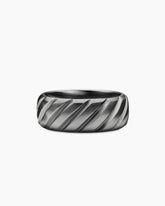 Modern Cable Band Ring in Grey Titanium, 9mm